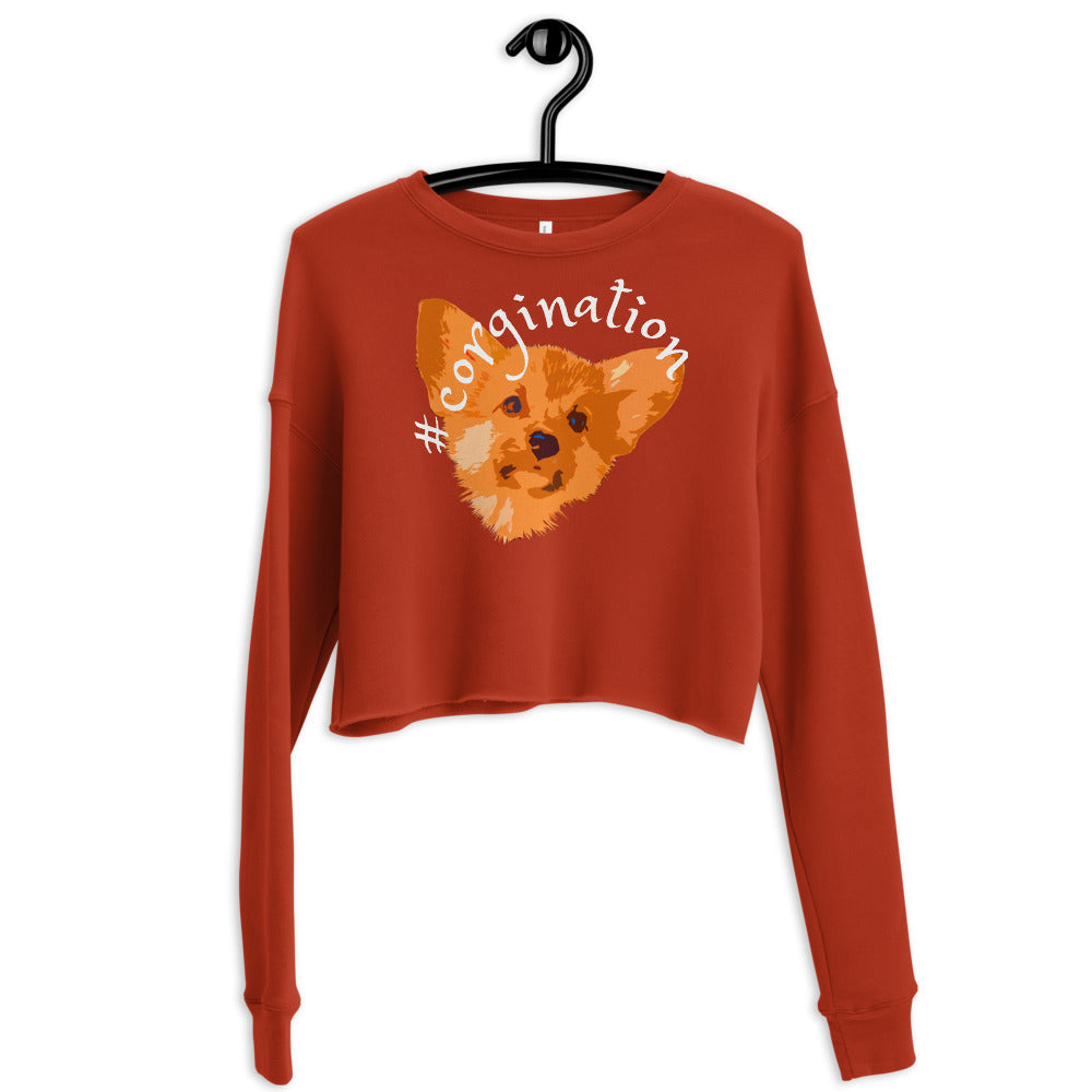 Gift for dog lovers. #corgination cropped sweatshirt for girls. Streetwear for women WickedYo.